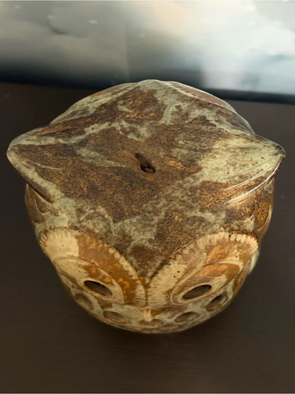 Vintage 60’s or 70’s Earthware Owl Candle Holder. Boho. MCM. PO